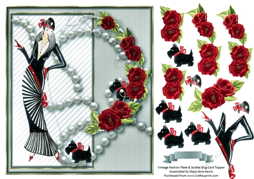 Vintage Fashion Plate & Scottie Dog 2