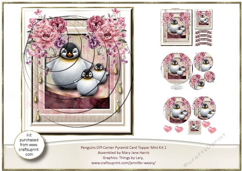 Penguins Off-Center Pyramid Card Topper Mini Kit 1