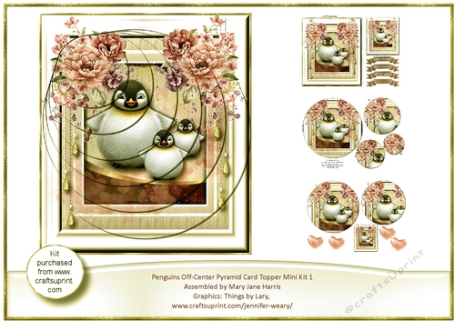 Penguins Off-Center Pyramid Card Topper Mini Kit 2