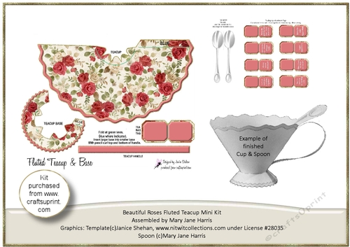 Beautiful Roses Fluted Teacup Mini Kit