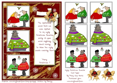 Ugly Christmas Sweater Card Topper 