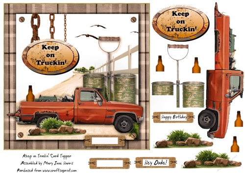 Keep on Truckin Card Topper 
