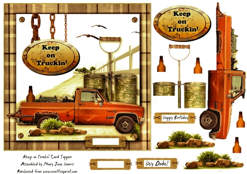 Keep on Truckin Card Topper 2