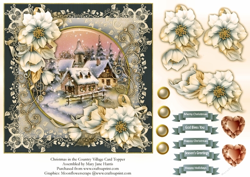Christmas in the Country Village Card Topper 2