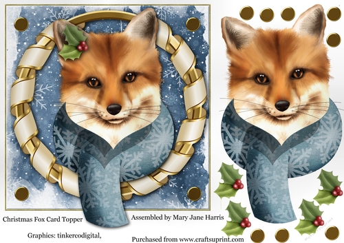 Christmas Fox Card Topper