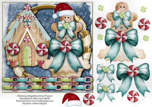 Christmas Gingerbread Card Topper