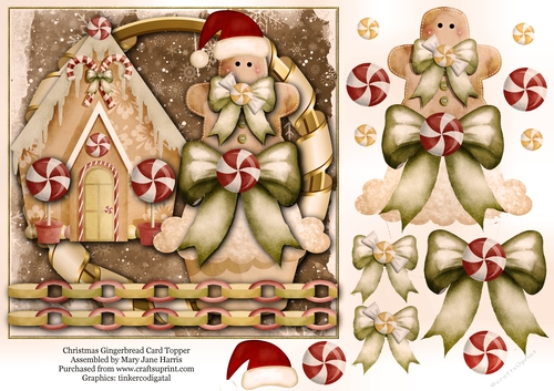 Christmas Gingerbread Card Topper 2