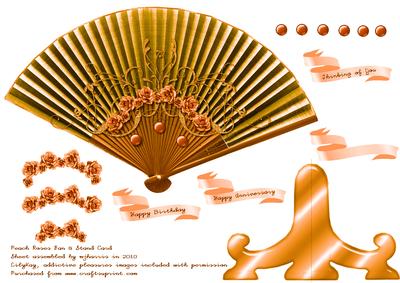 Peach & Orange Fan & Stand Card