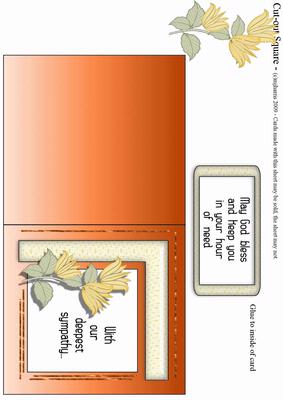 Orange Flowers Sympathy Cut-out Square (cos 7)