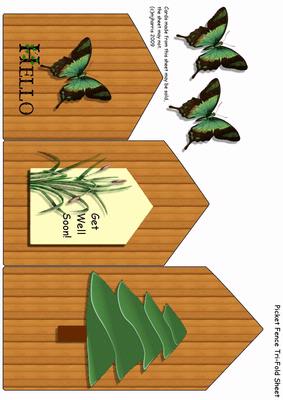 Get Well Soon Wood-grain Picket Fence (pftf 2)