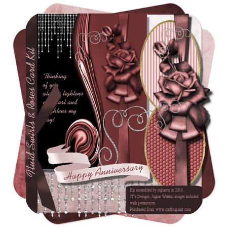 Fluid Swirls & Roses Card Kit