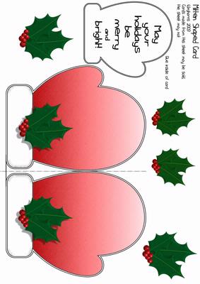 Mitten Shaped Card (msc 2)