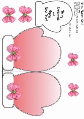 Mitten Shaped Card (msc 3)