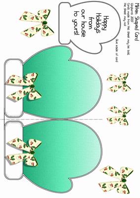 Christmas Mitten Shaped Card (msc 4)