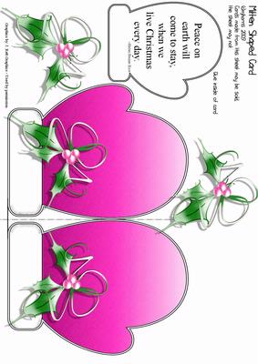 Mitten Shaped Card (msc 6)
