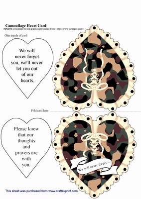 Support Our Troops Camouflage Valentine Heart
