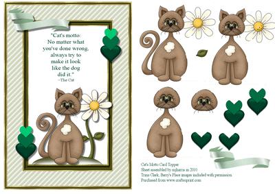 Cat's Motto Card Topper
