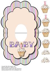 Cupcake Baby Bib-shaped Card