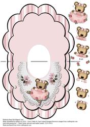 Ballerina Bear Bib-shaped Card