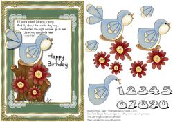 Blue Bird Birthday Topper