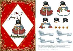 Snowman in the Meadow Topper