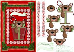 Holly Jolly Bear Card Topper
