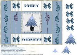 Blue Christmas Tri-fold Shutter Card
