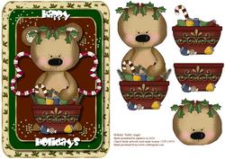 Holiday Teddy Angel Card Topper
