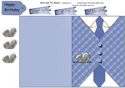 Vest & Tie Card for Men