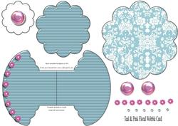 Teal & Pink Floral Wobble Card