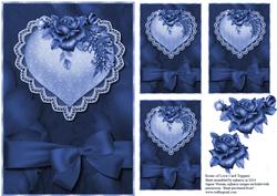 Blue Roses of Love Card Toppers