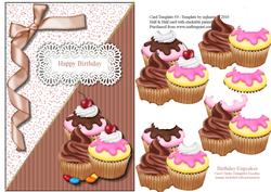 Birthday Cupcakes Card Topper