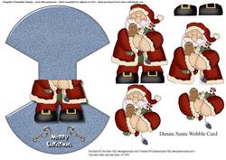 Denim Santa Wobble Card