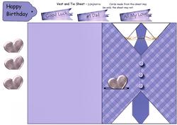 Vest & Tie Card in Purple