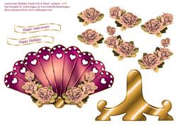 Lovely Roses Fan & Stand