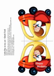 Boy in Toy Car - Quick Card