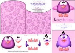 Rounded Envelope Card - Silly Birds 2