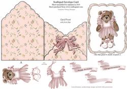 Scalloped Envelope Card - Teddy Bear