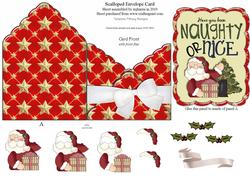 Scalloped Envelope Card - Santa & Tree