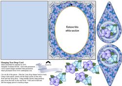 Hanging Tear Drop Card - Floral