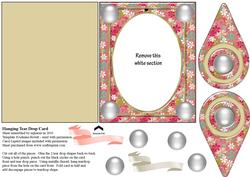 Hanging Tear Drop Card - Pearls