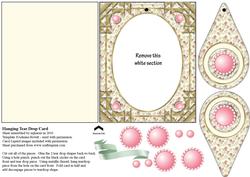 Hanging Tear Drop Card - Rose Buds