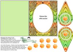 Hanging Tear Drop Card - Abstract Floral