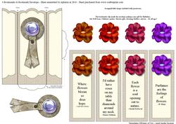 4 Bookmarks & Bookmark Envelope - 4 Flowers