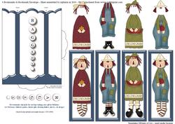4 Bookmarks & Bookmark Envelope - Raggedy