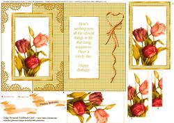 Gold Tulip Pyramid Foldback Card
