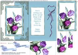 Blue Tulip Pyramid Foldback Card