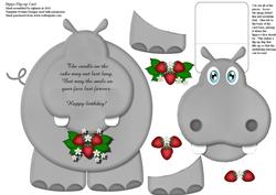 Hippo Flip-up Card