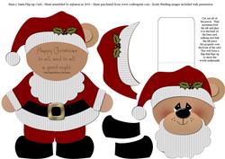 Bear-y Santa Flip-up Card