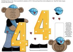 4th Birthday Flip-up Card
